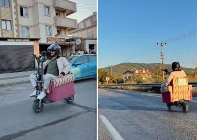 Koltuk monte ettiği scooter ile yolculuğa para cezası